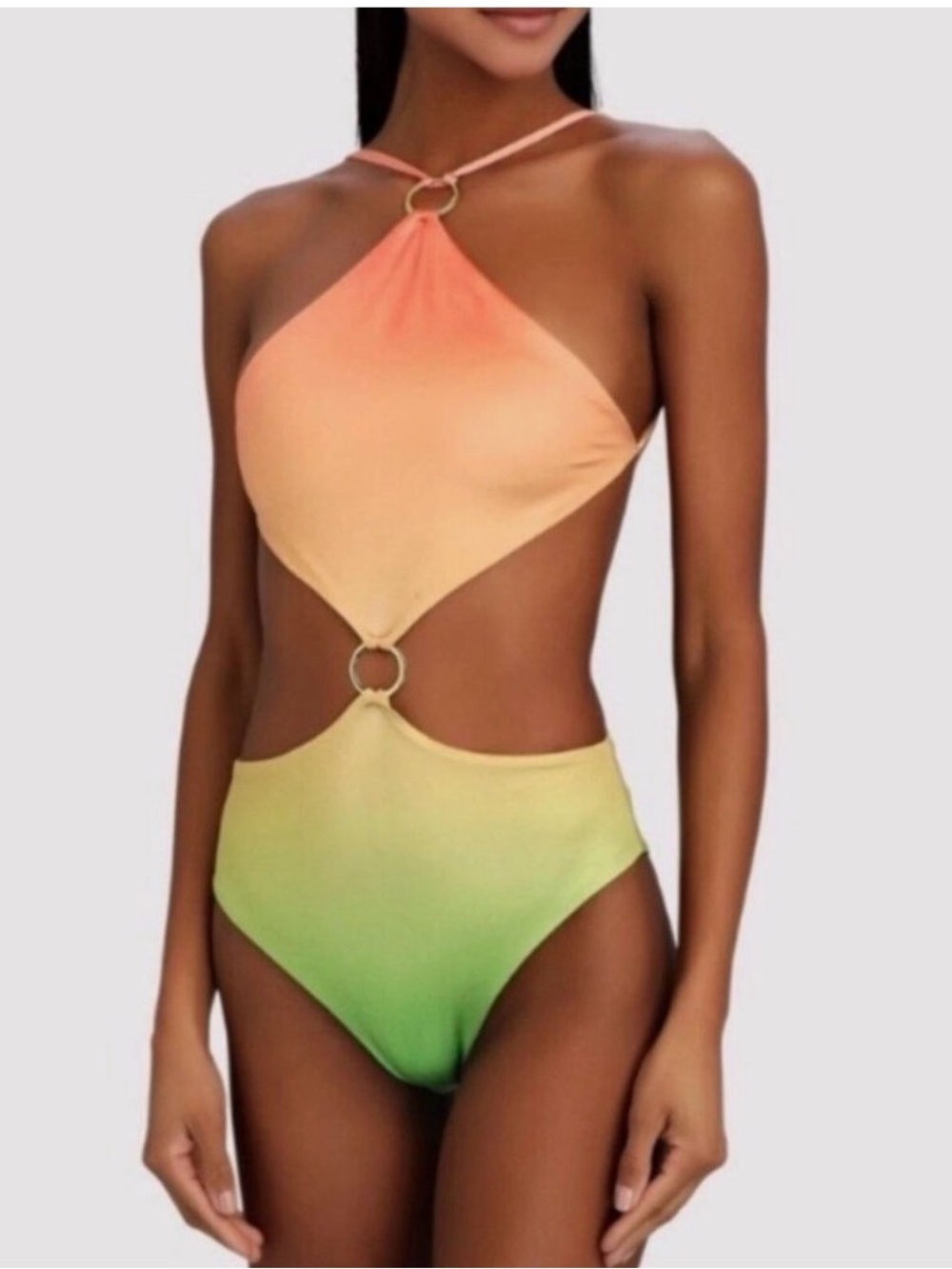 Baobab Kira One Piece Halter Swimsuit in Sunrise size Small